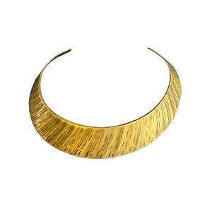 Vintage‎ Solid Brass Collar Necklace Choker Neck Cuff Egyptian Revival Torque